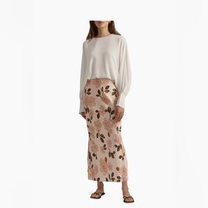 Favorite Daughter Floral Pencil Skirt in Cream and Brown